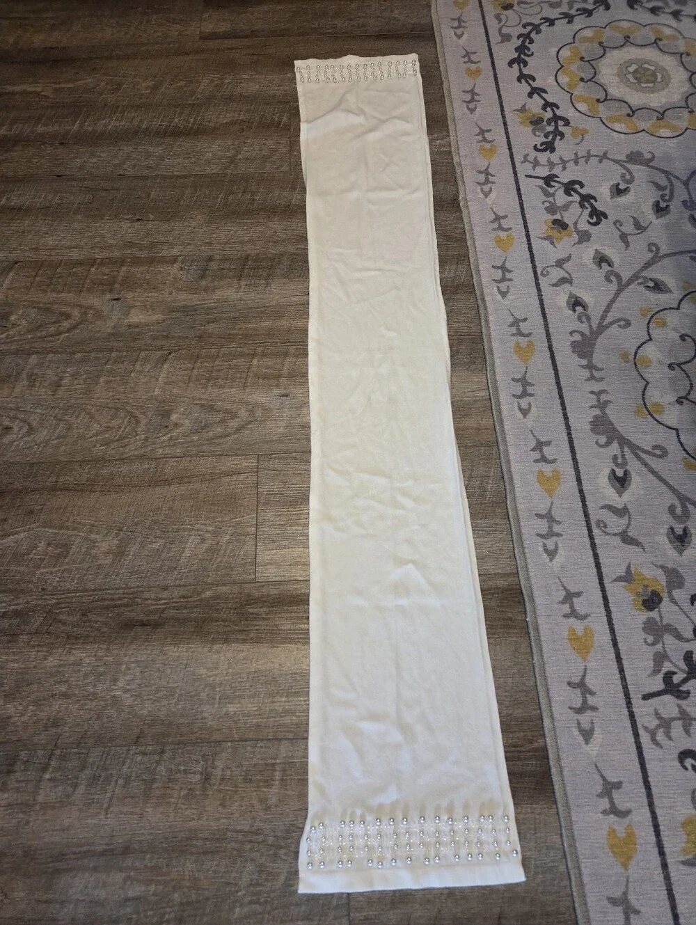 Beaded White Scarf